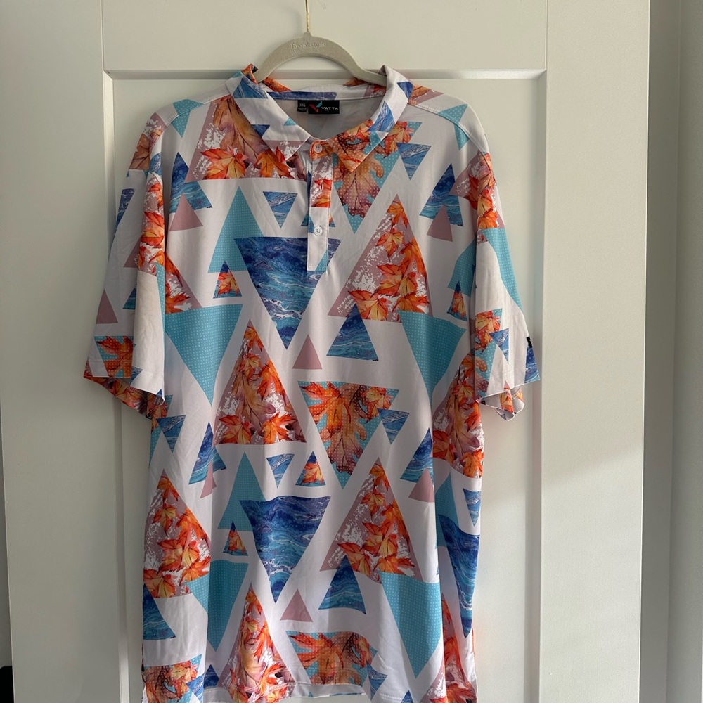 Yatta Golf - Vibrant Geometric Patterned Men's Shirt